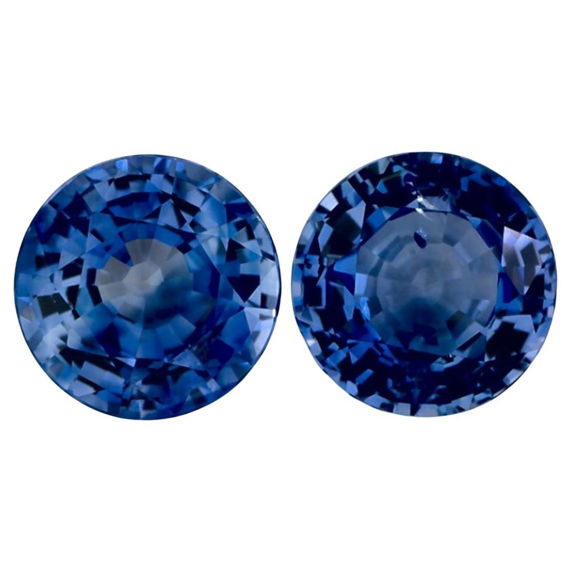 3.04 Ct Blue Sapphire Round Loose Gemstone