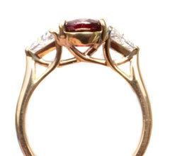 3.04 Ct Unheated Ruby & Diamond Ring