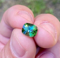 3,04 ct. Tourmaline verte jaunâtre, pierre précieuse naturelle en vrac, taille « coussin », origine