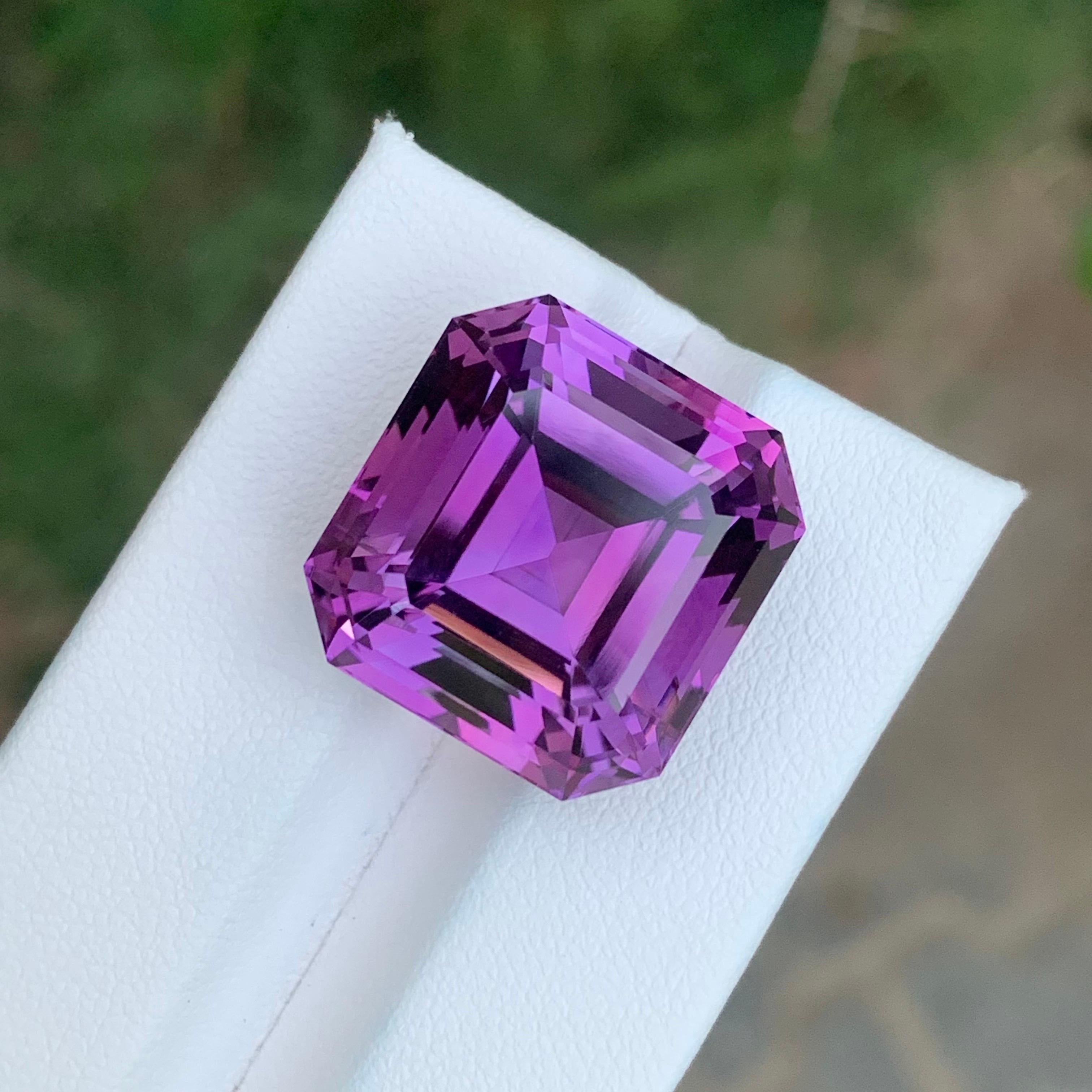 Arts and Crafts 30.40 Carat Natural Loose Amethyst Octagon Shape Gemstone For Sale