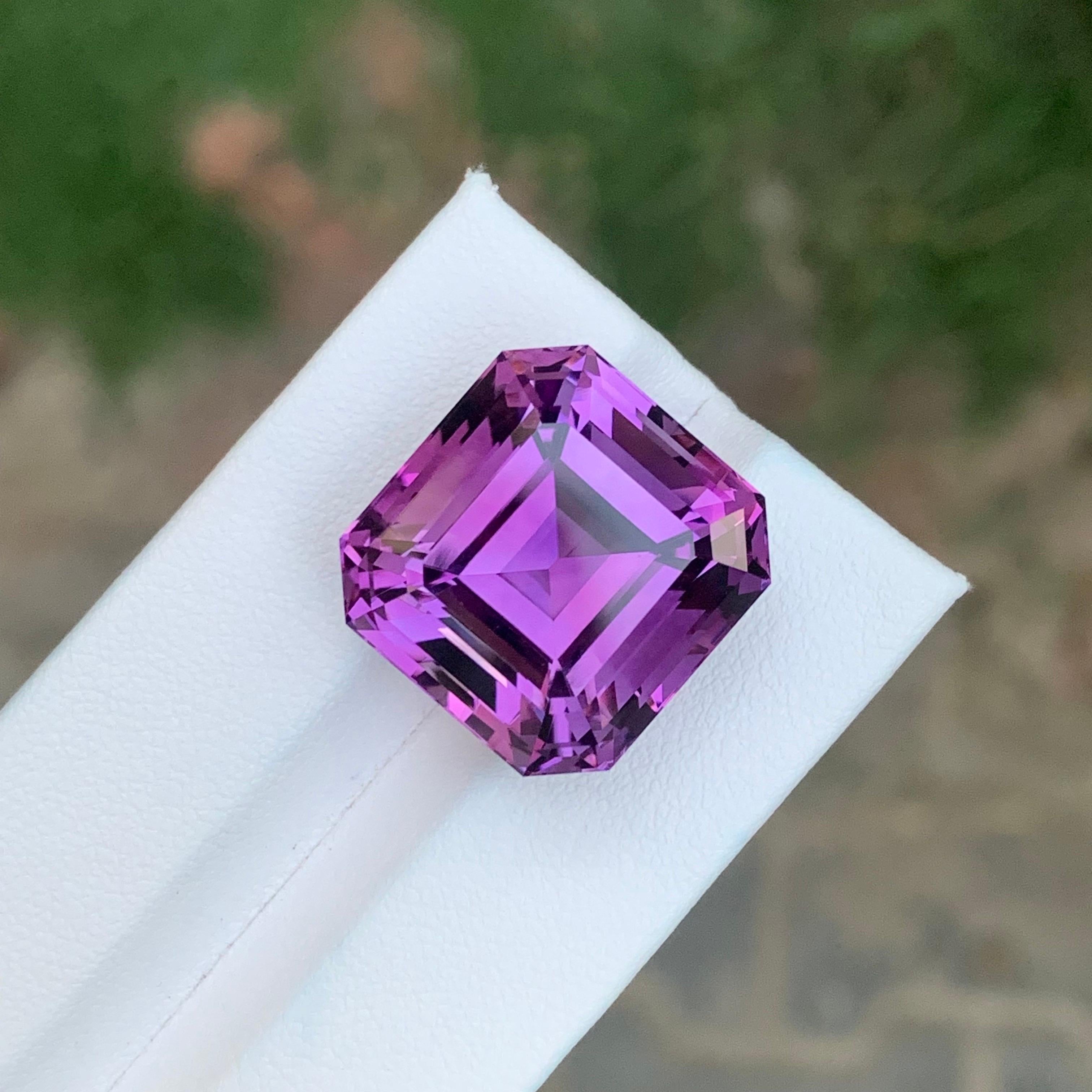Octagon Cut 30.40 Carat Natural Loose Amethyst Octagon Shape Gemstone For Sale