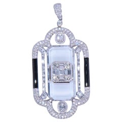 Pendentif en cristal Sunray de 30,40 carats et diamants en blanc 18 carats
