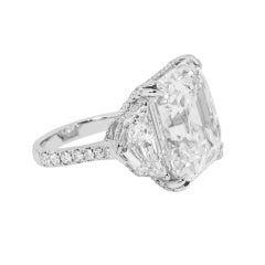 Anello con diamante Asscher da 30,48 carati Brilliante in oro bianco 18 carati Gioielli Supremazia