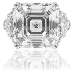 Anello con diamante Asscher da 30,48 carati Brilliante in oro bianco 18 carati Gioielli Supremazia
