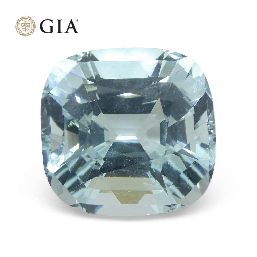 30.48ct Cushion Greenish Blue Aquamarine GIA Certified Unheated In New Condition For Sale In Toronto, Ontario