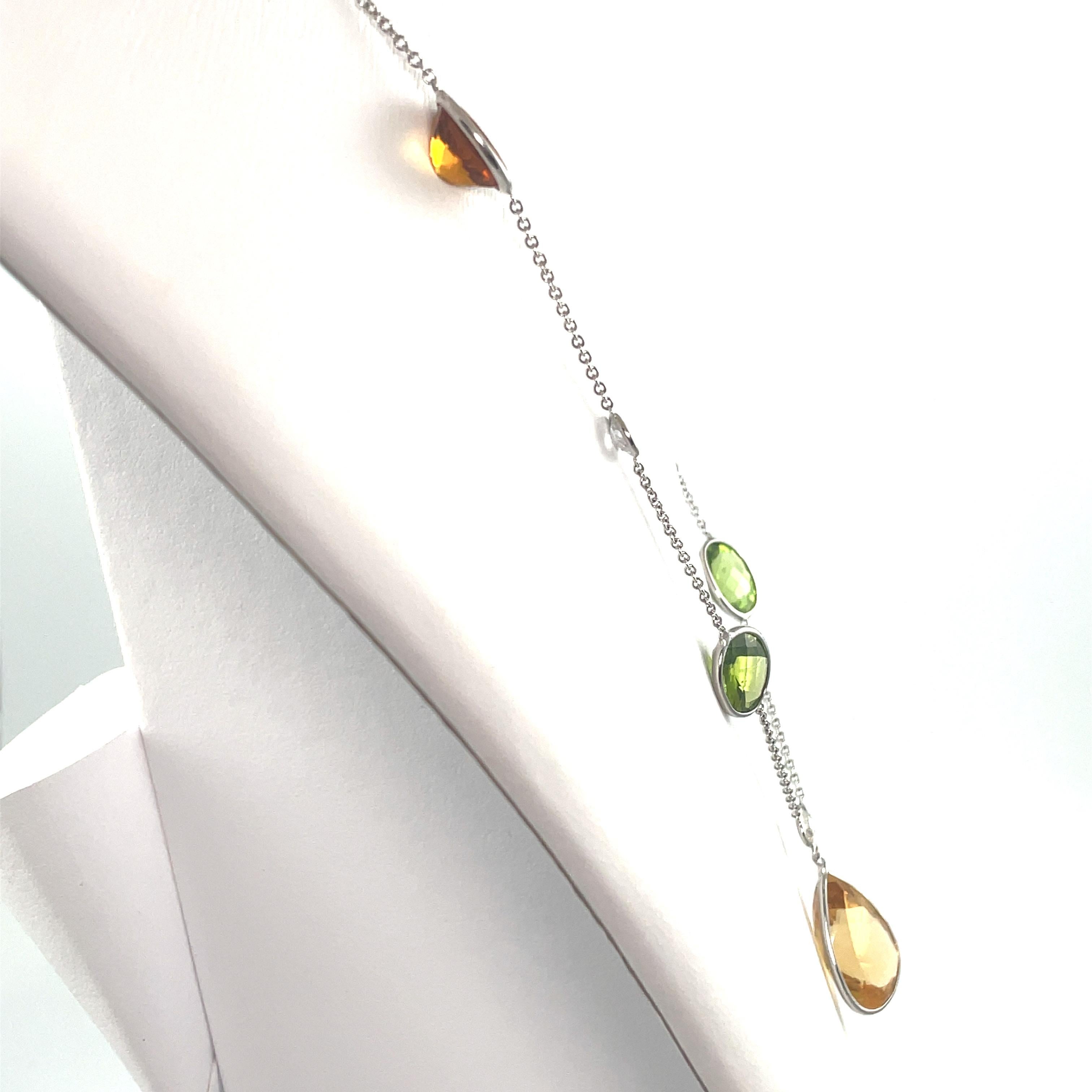 citrine tennis necklace