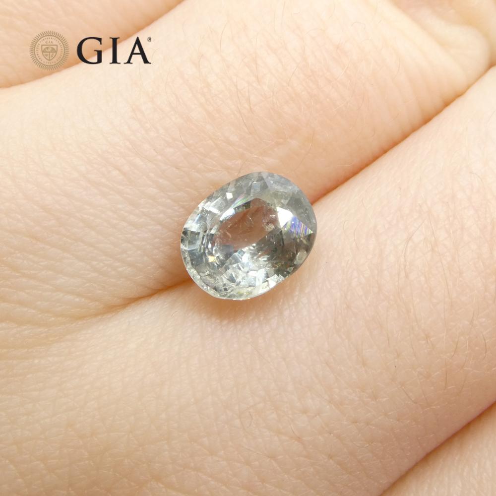 3.04ct Oval Greenish Blue Teal Sapphire GIA Certified Tanzania Unheated  For Sale 5