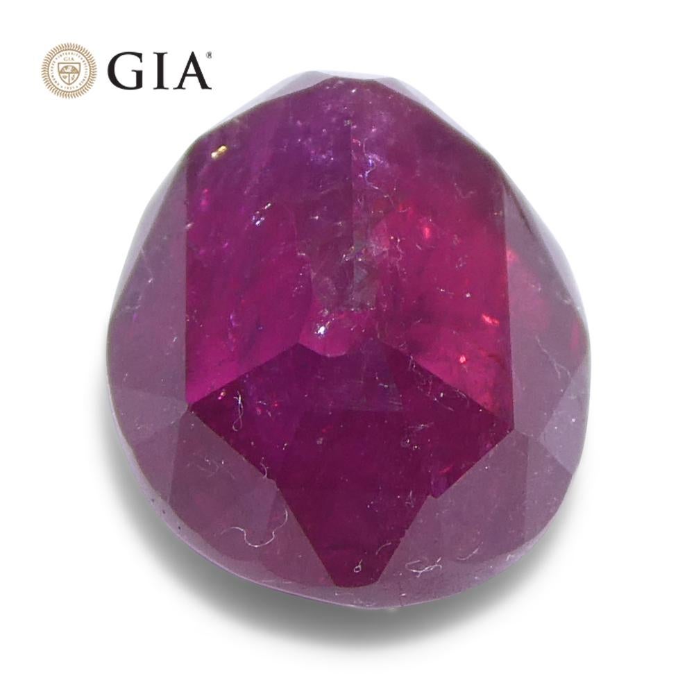 Rubino ovale rosso violaceo 3,04ct GIA certificato Afghanistan non riscaldato in vendita 6