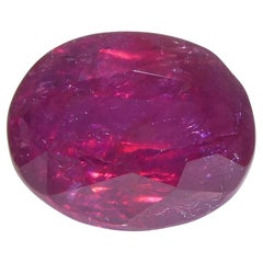 Rubí rojo violáceo ovalado de 3,04 ct Certificado GIA Afganistán sin calentar