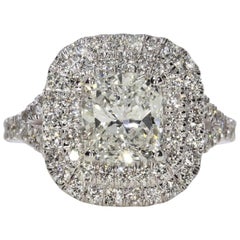 3.05 Carat Cushion Cut Diamond Engagement Ring