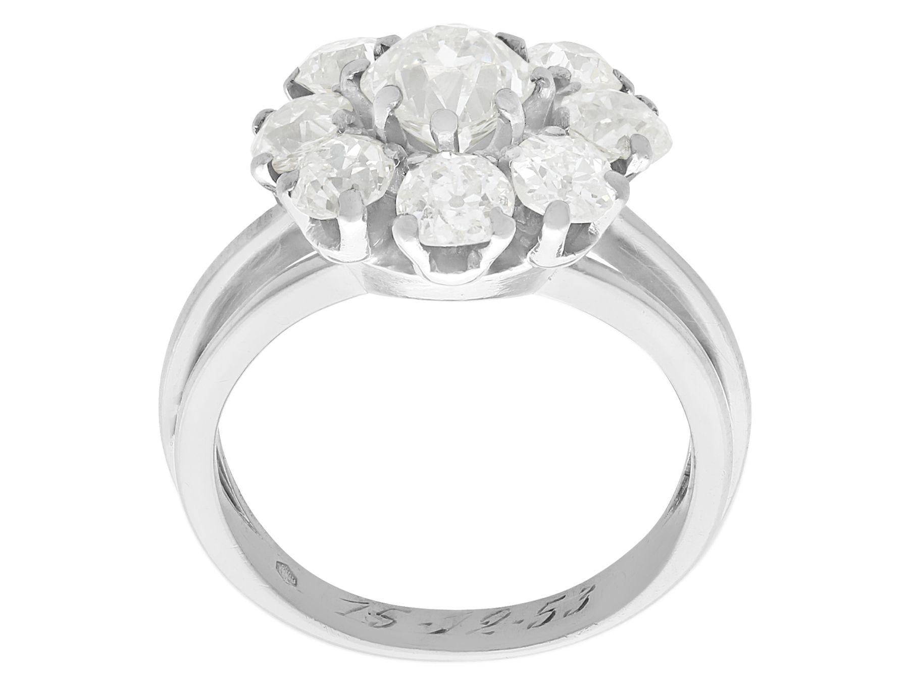 3.05 Carat Diamond and Palladium Engagement Ring In Excellent Condition For Sale In Jesmond, Newcastle Upon Tyne