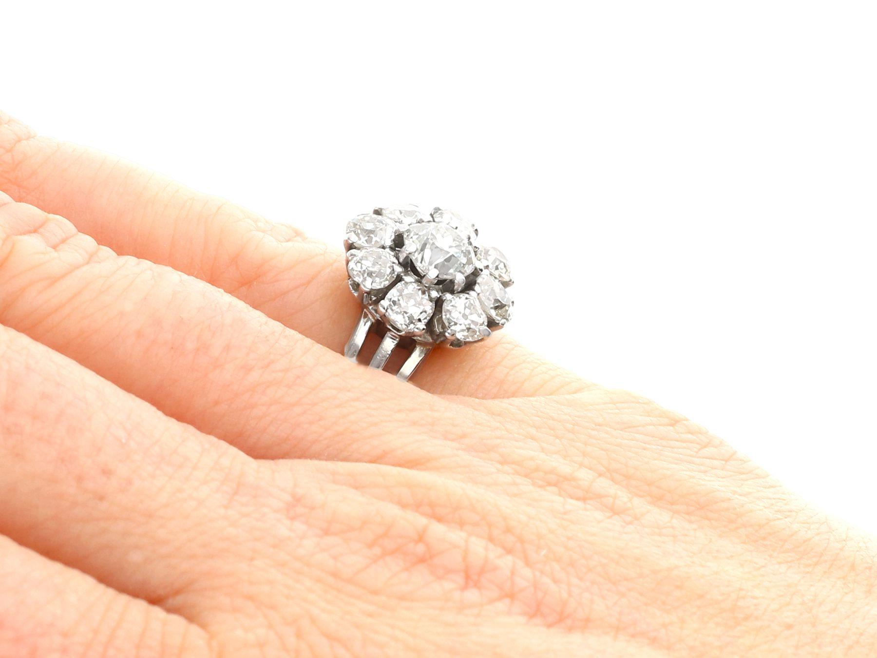 3.05 Carat Diamond and Palladium Engagement Ring For Sale 1