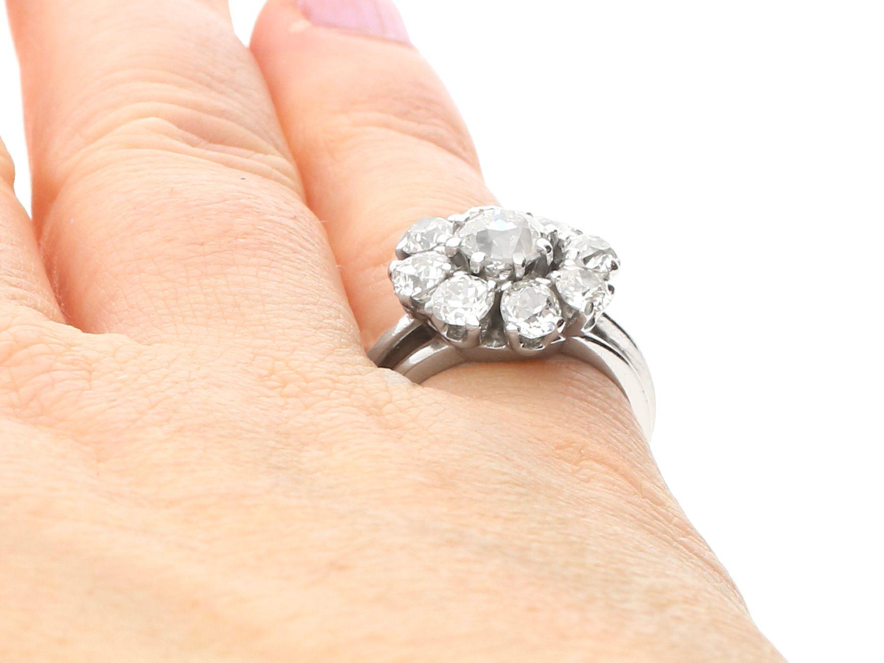 3.05 Carat Diamond and Palladium Engagement Ring For Sale 2