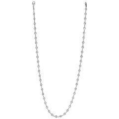 3.05 Carat Diamond by the Yard Necklace G SI 14 Karat White Gold 5 Pointers