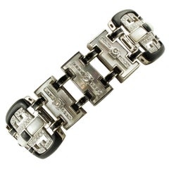 Diamanti da 3,05 carati, Onice da 5,6 G e Pietre Bianche Bracciale Retrò in Oro Bianco