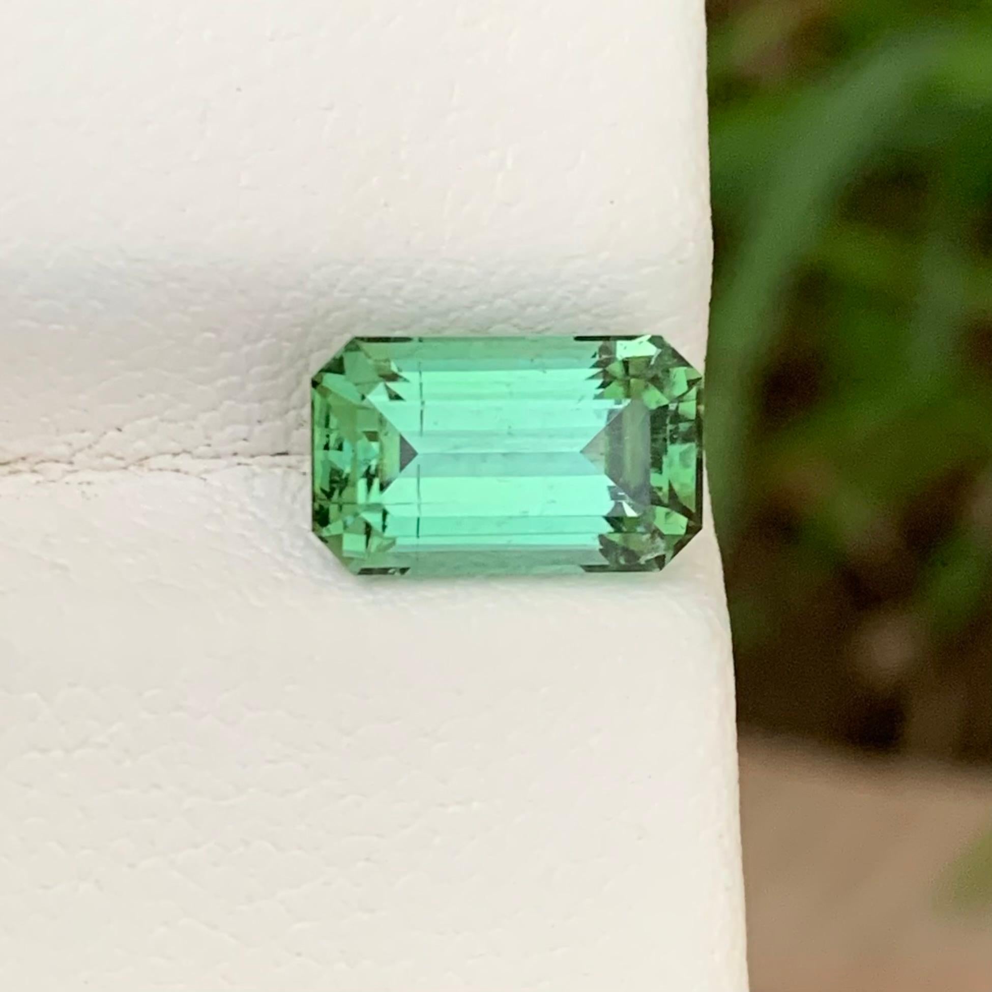 3.05 Carat Emerald Cut Natural Loose Open Green Loose Tourmaline Ring Gemstone  For Sale 5
