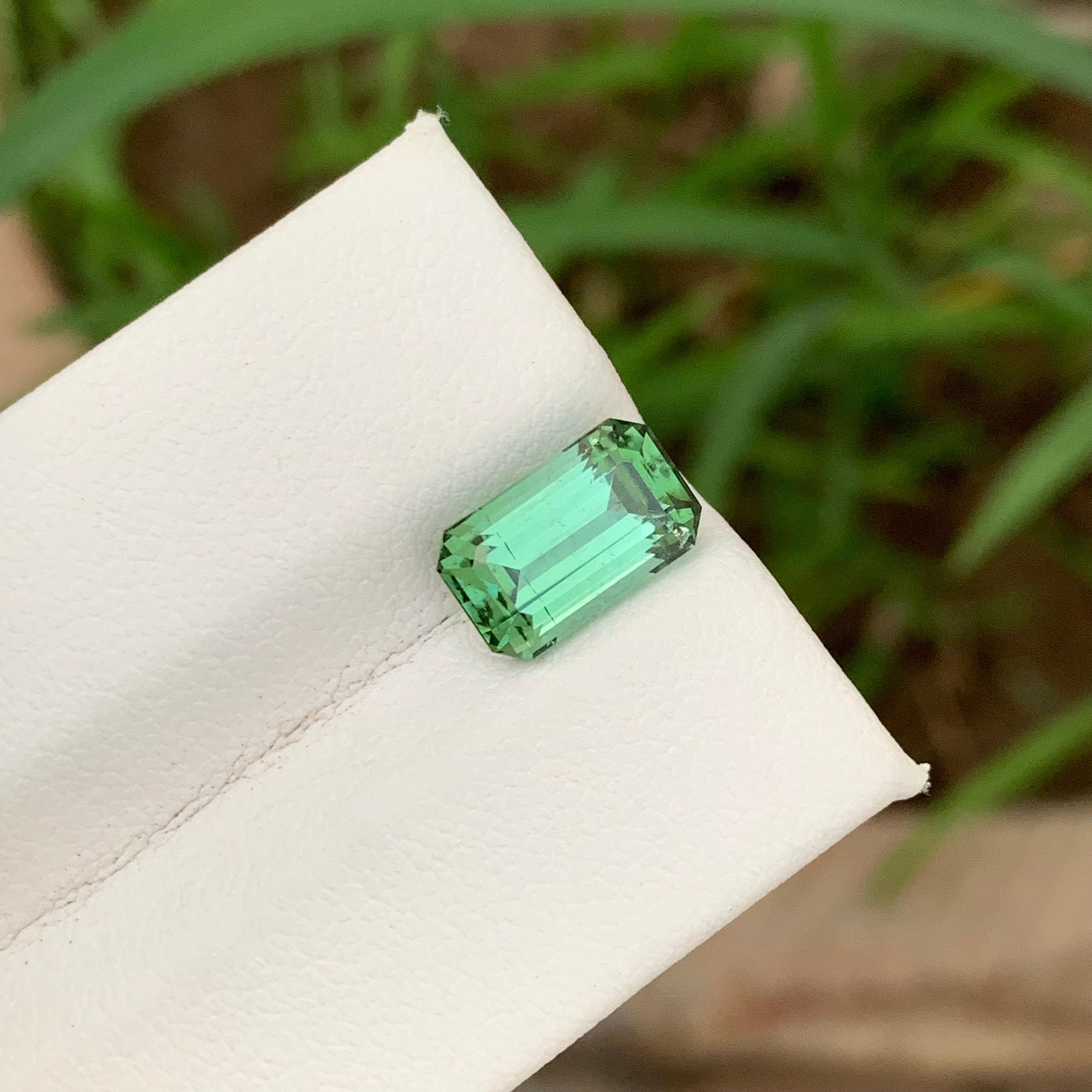 3.05 Carat Emerald Cut Natural Loose Open Green Loose Tourmaline Ring Gemstone  For Sale 6