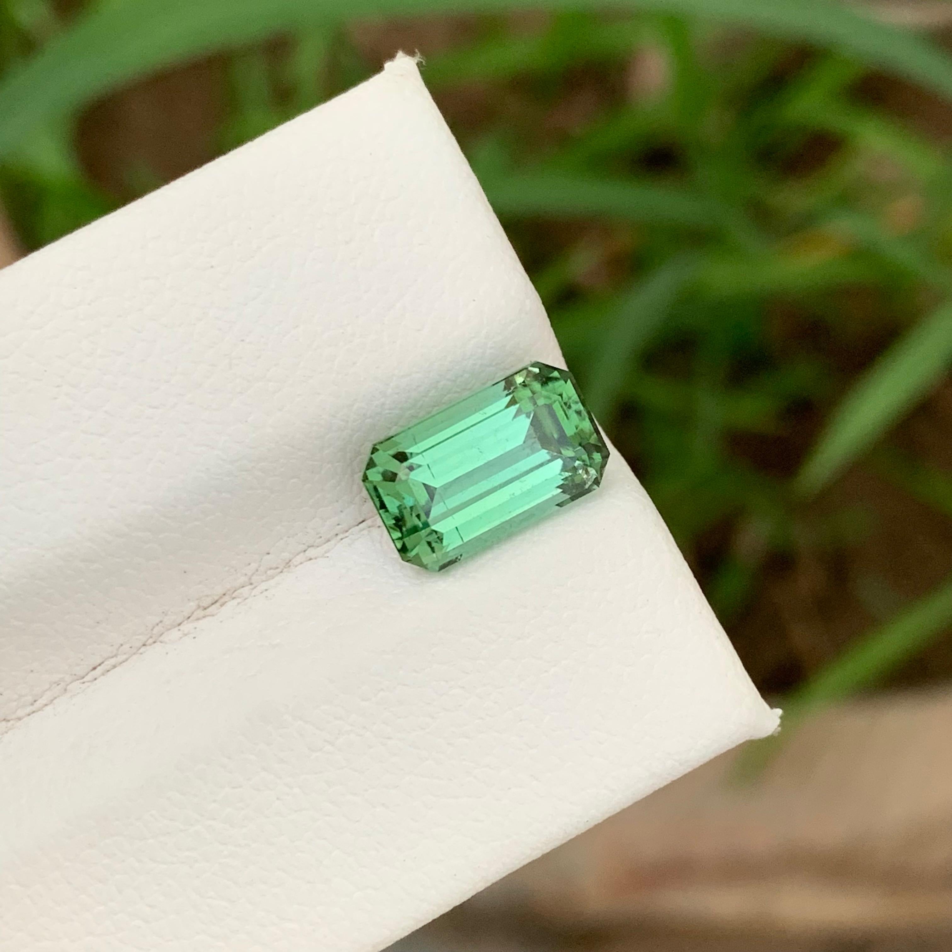 3.05 Carat Emerald Cut Natural Loose Open Green Loose Tourmaline Ring Gemstone  For Sale 7