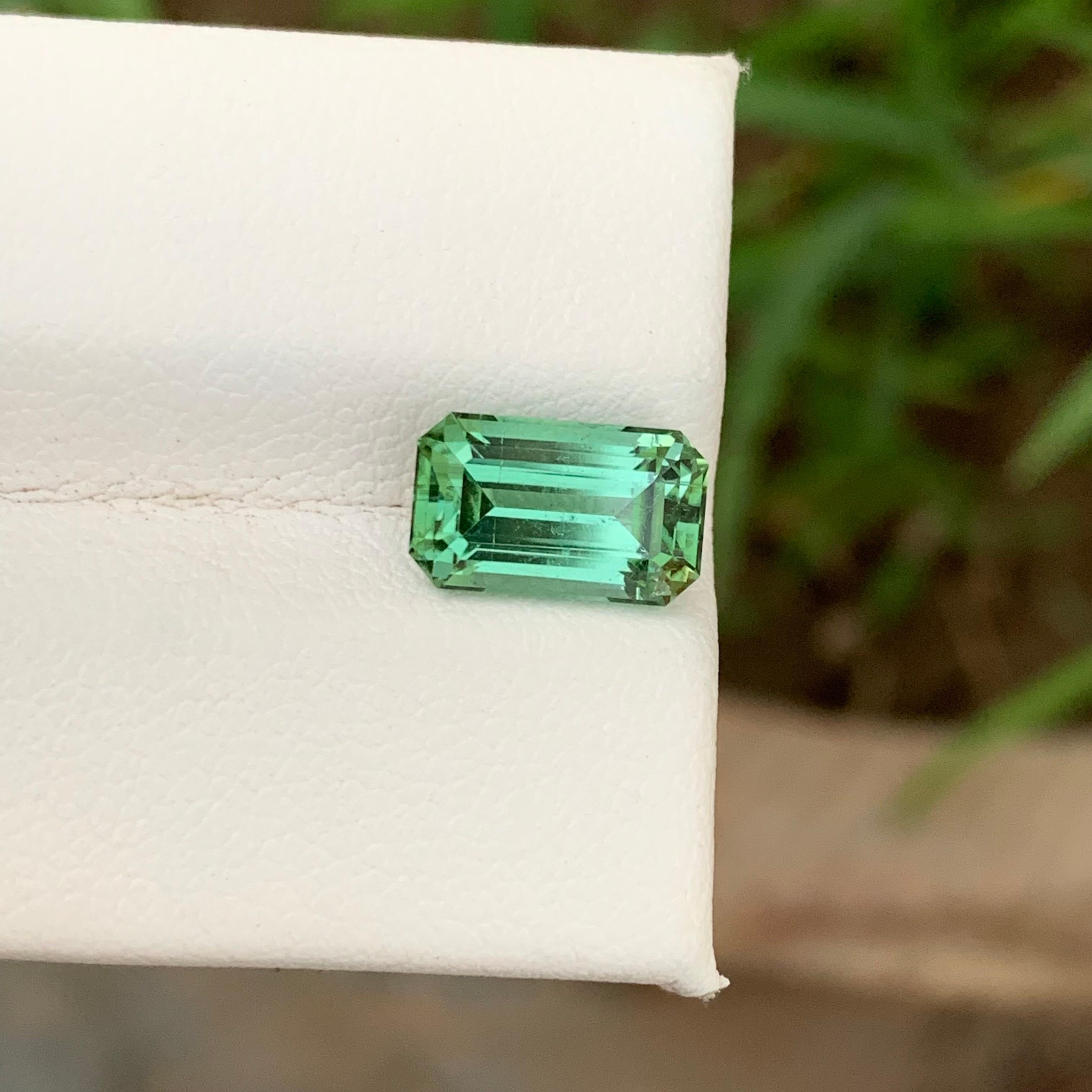Arts and Crafts 3.05 Carat Emerald Cut Natural Loose Open Green Loose Tourmaline Ring Gemstone  For Sale