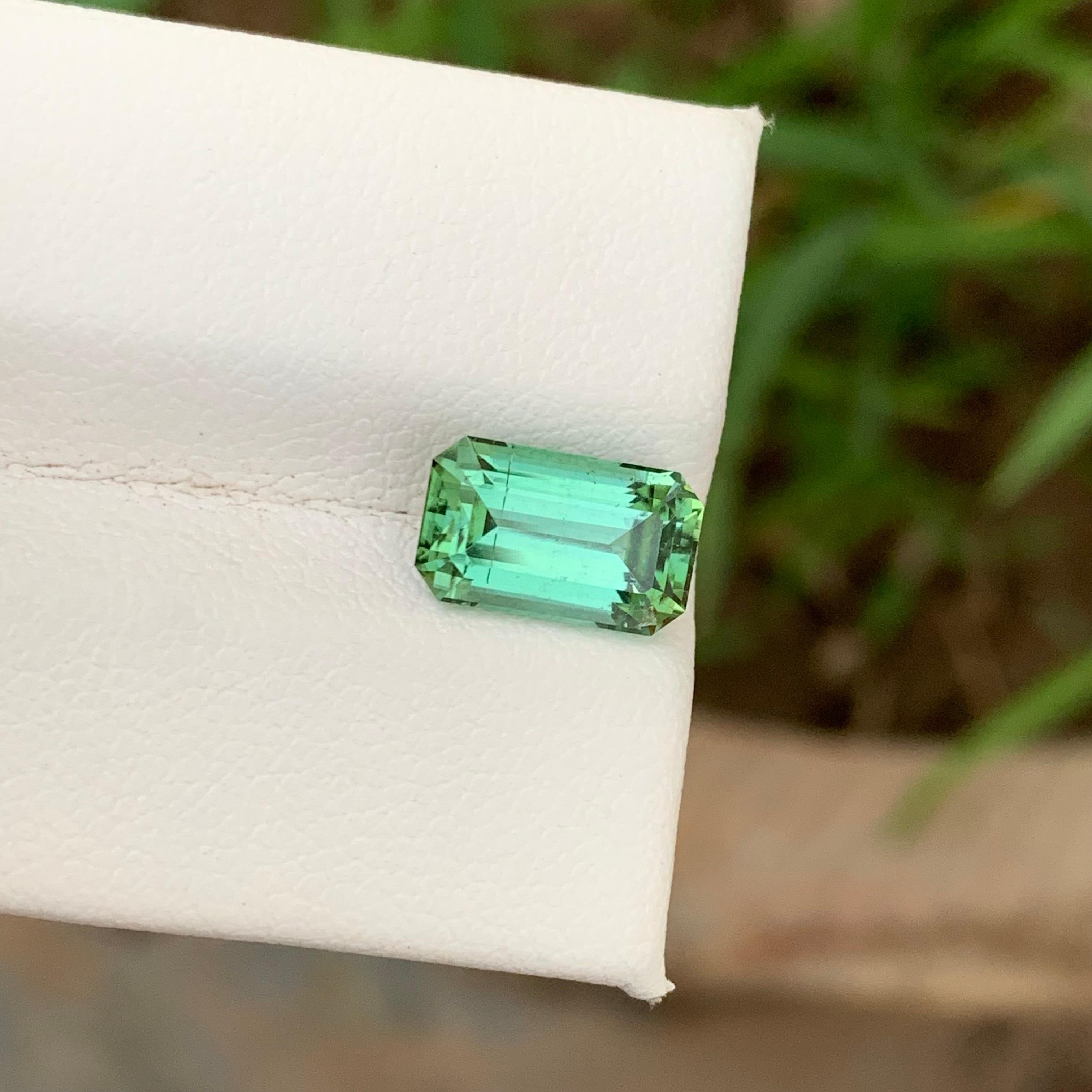 3.05 Carat Emerald Cut Natural Loose Open Green Loose Tourmaline Ring Gemstone  For Sale 4