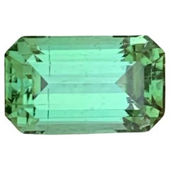 Bague en tourmaline naturelle taille émeraude verte ouverte de 3,05 carats 