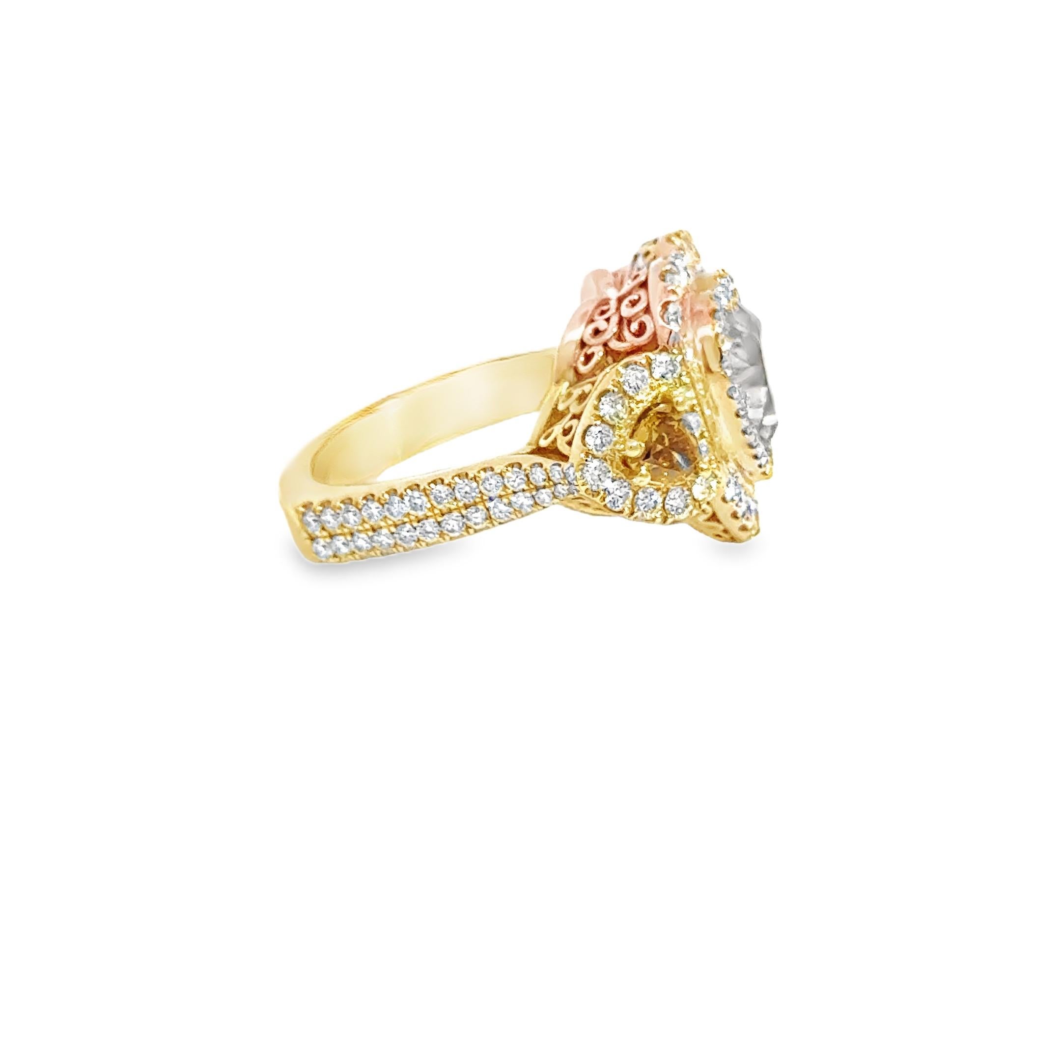 De las mujeres Anillo de diamantes en forma de corazón marrón fantasía de 3,05 quilates en venta