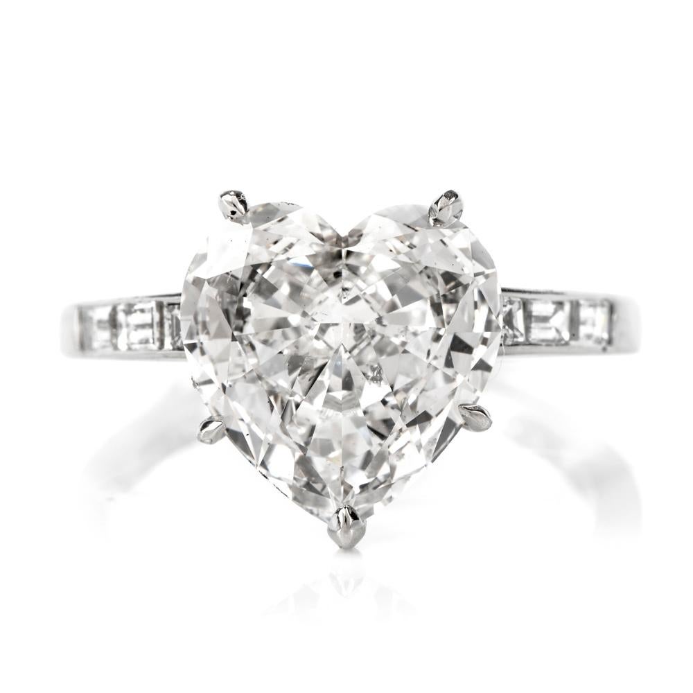3 carat heart shaped diamond ring