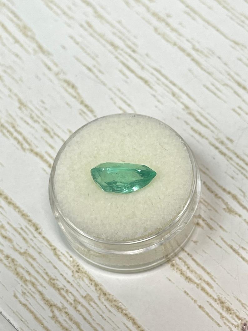 3.05 Carat Light Green Colombian Emerald - Pear Cut Teardrop May Birthstone Gems For Sale 3