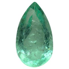 Smeraldo colombiano verde chiaro da 3,05 carati - Gemme di maggio a goccia con taglio a pera