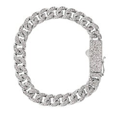 3.05 Carat Natural Diamond Miami Cuban Bracelet G SI 14 Karat White Gold