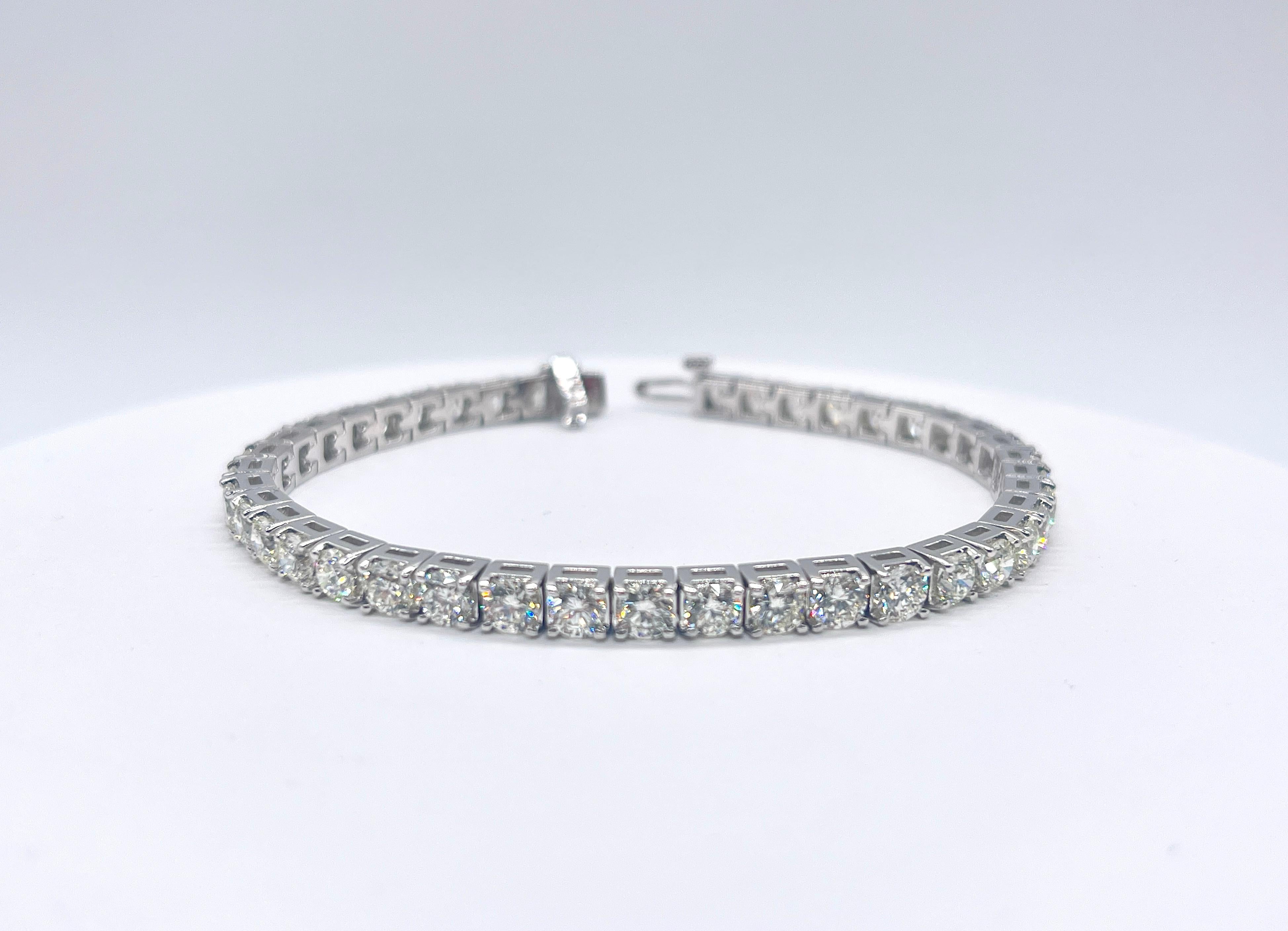 da uomo o donna Bracciale tennis con diamanti naturali da 3,05 carati in oro bianco 14K