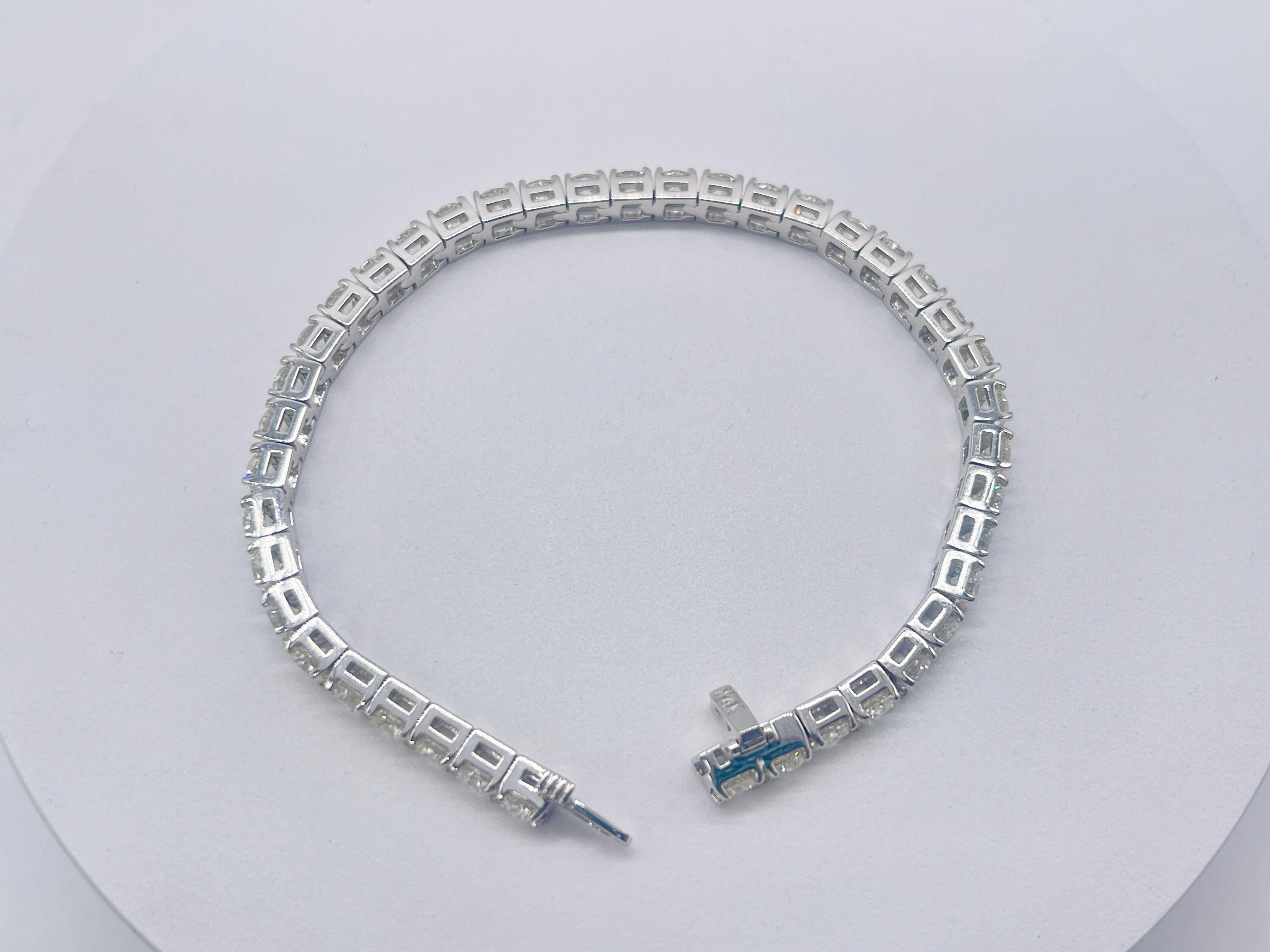 Bracciale tennis con diamanti naturali da 3,05 carati in oro bianco 14K 2