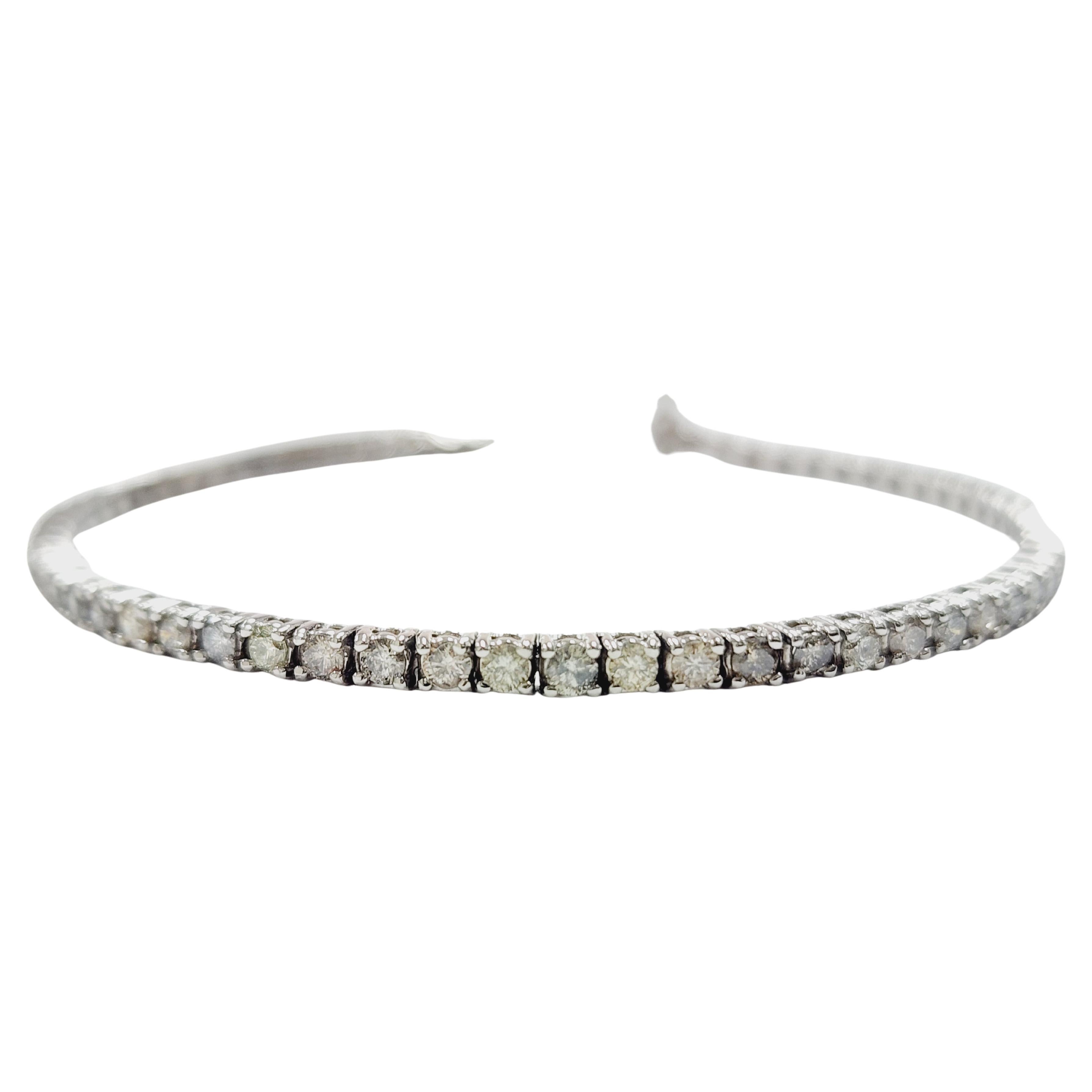 3,05 Karat natürliches Diamant-Tennisarmband aus 14K Weißgold