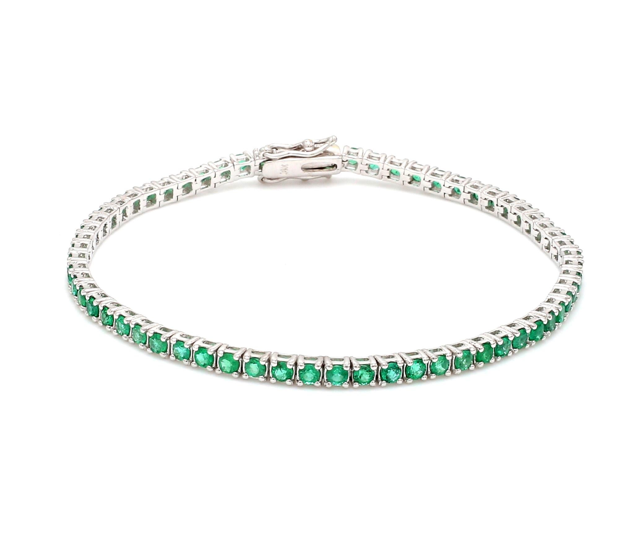 emerald tennis bracelet 14k gold