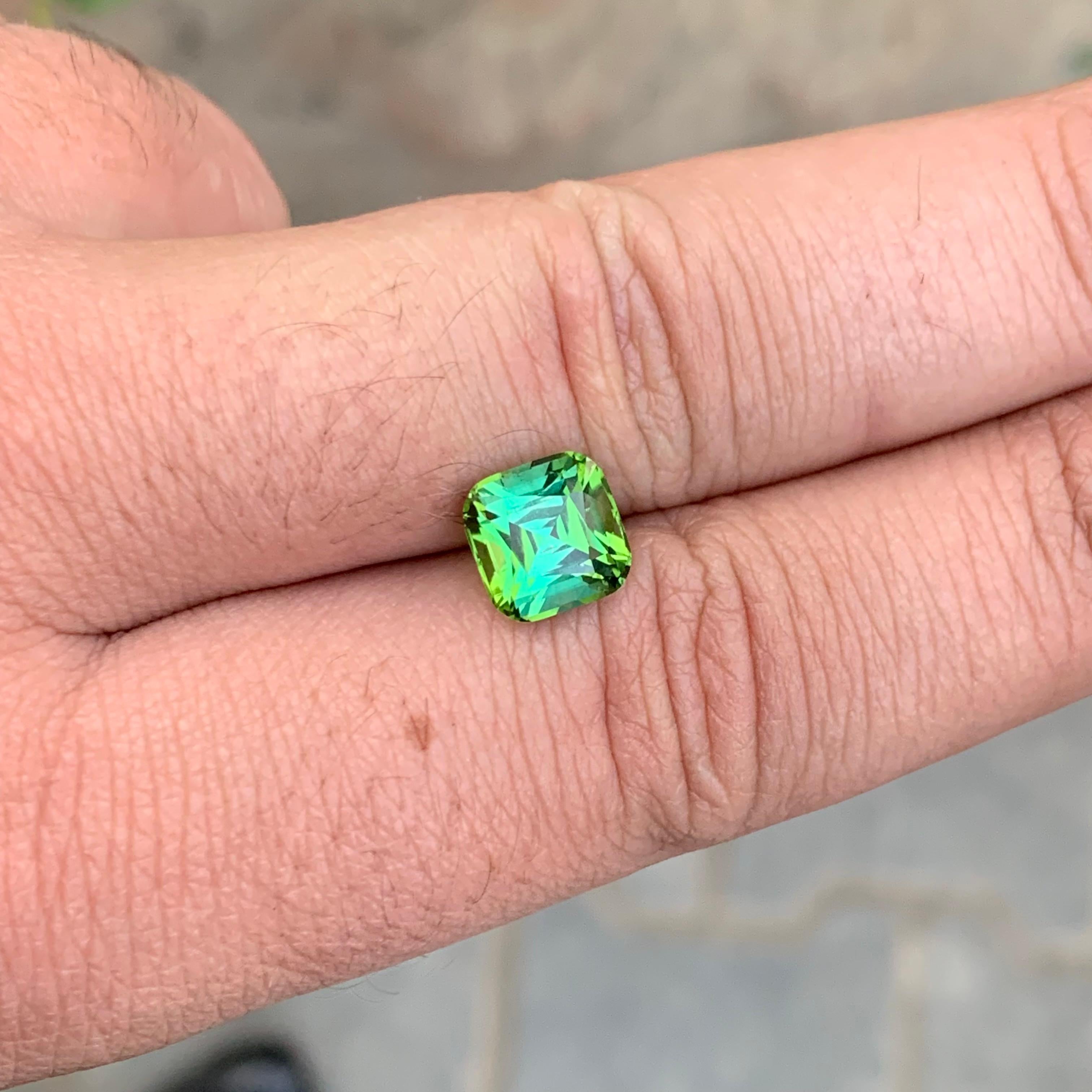 Cushion Cut 3.05 Carat Natural Loose Blue Green Tourmaline Cushion Shape Gem For Sale