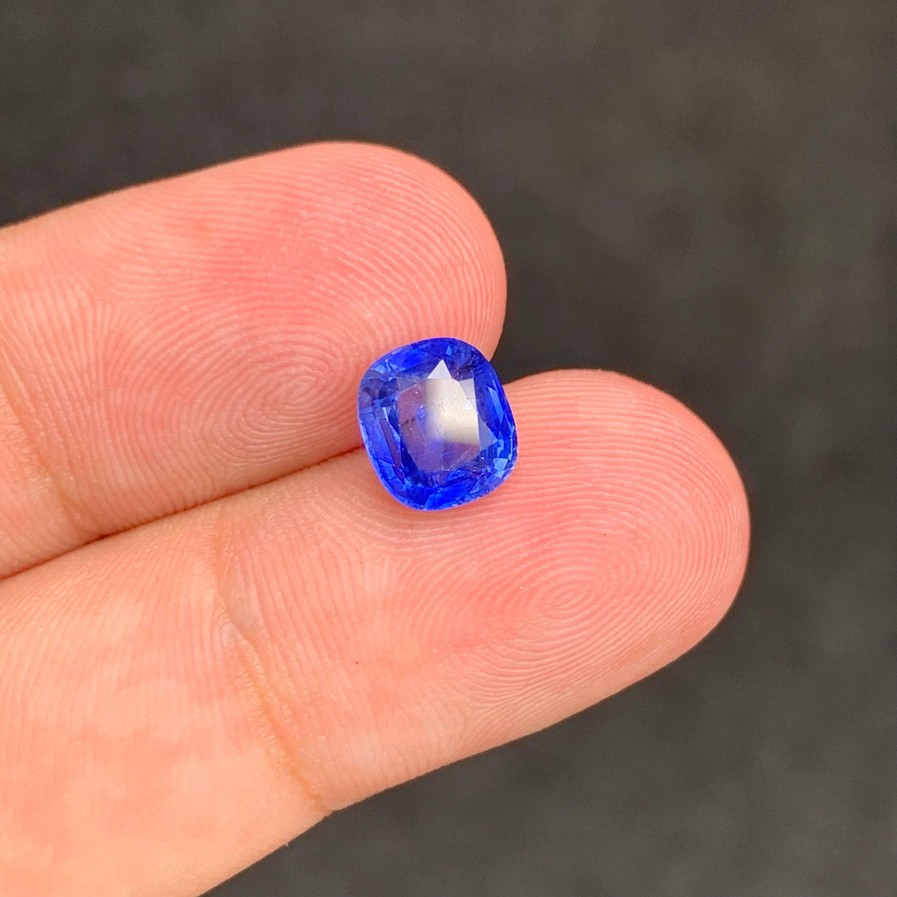 3,05 Carati di Zaffiro Blu Naturale Sciolto Pietra Taglio Cuscino Gemma dello Sri Lanka in vendita 4