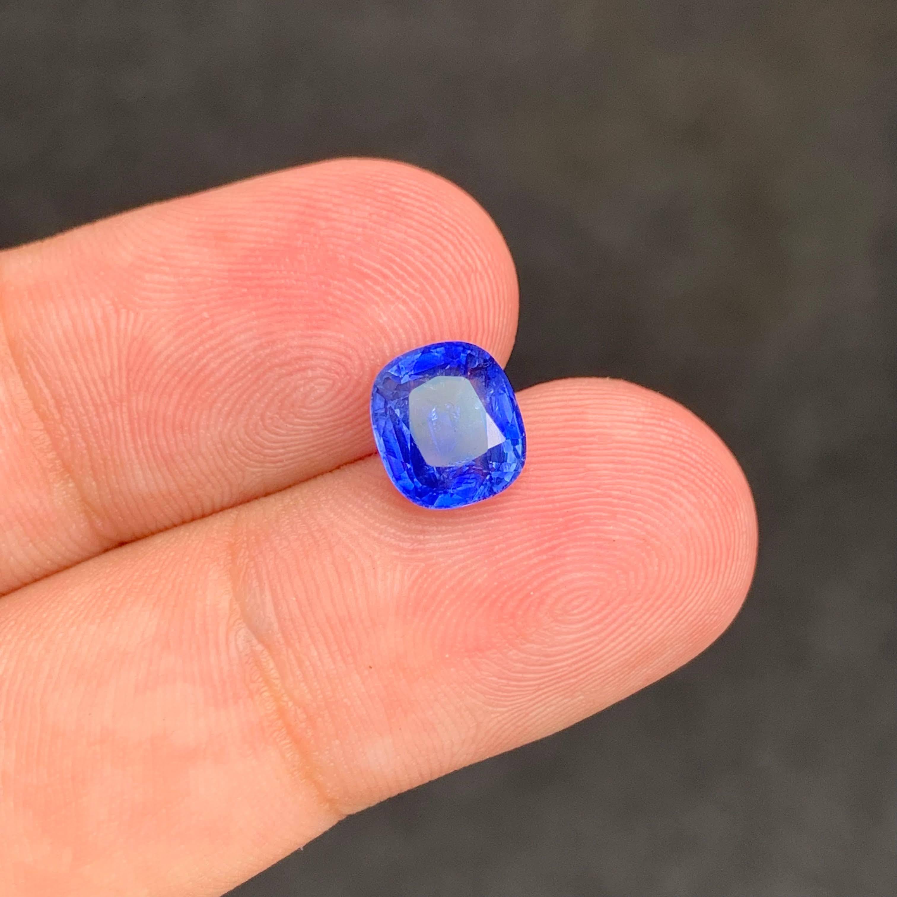 3,05 Carati di Zaffiro Blu Naturale Sciolto Pietra Taglio Cuscino Gemma dello Sri Lanka in vendita 5