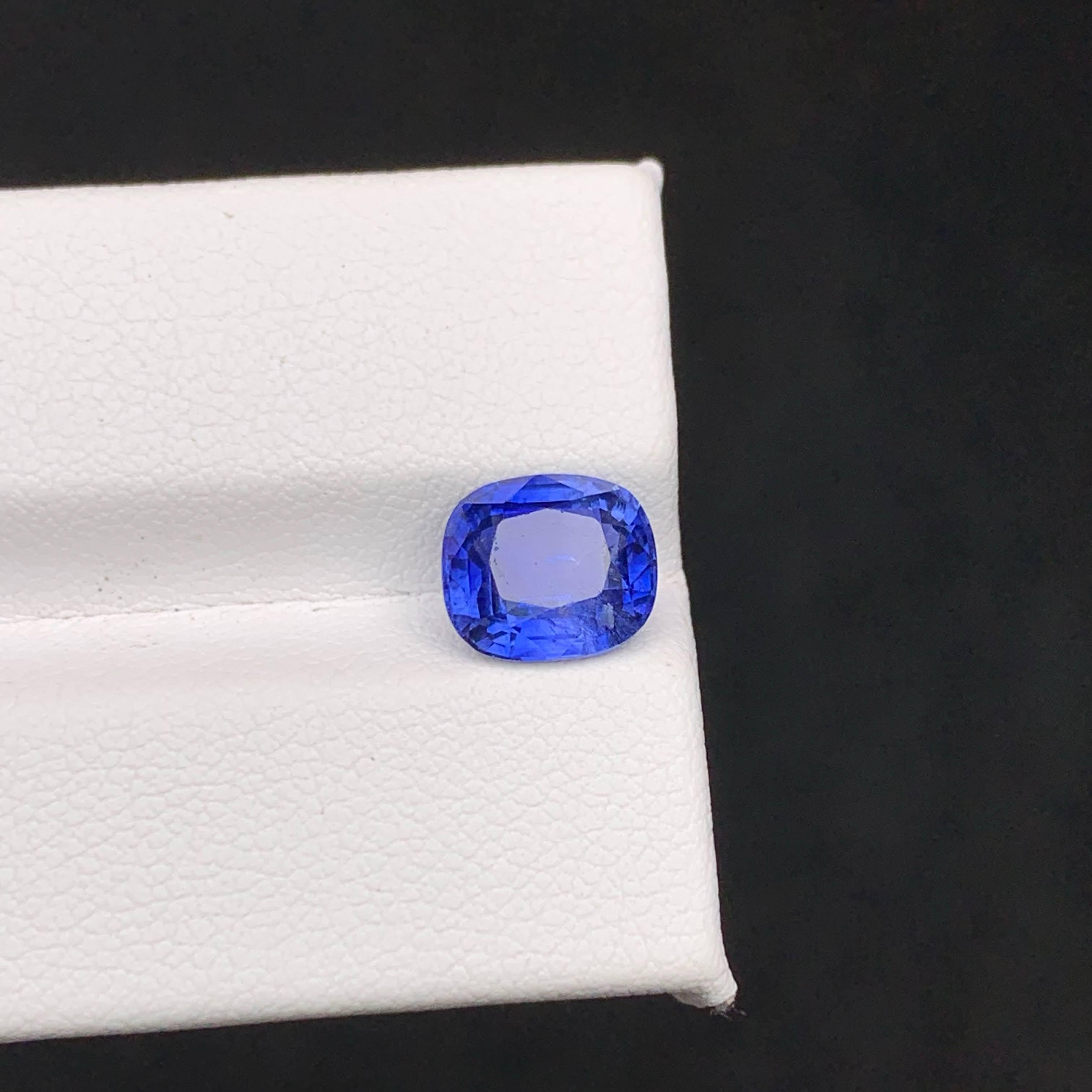 3,05 Carati di Zaffiro Blu Naturale Sciolto Pietra Taglio Cuscino Gemma dello Sri Lanka in vendita 3