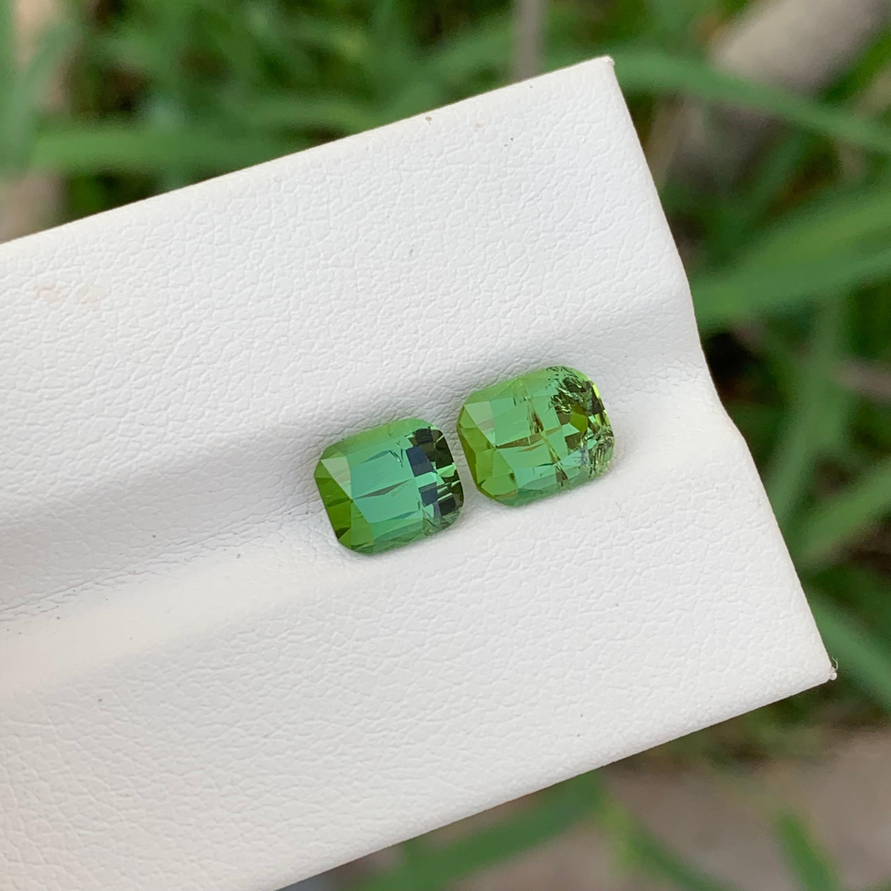 3.05 Carat Natural Loose Bright Green Tourmaline Pieces From Afghanistan Mine For Sale 4