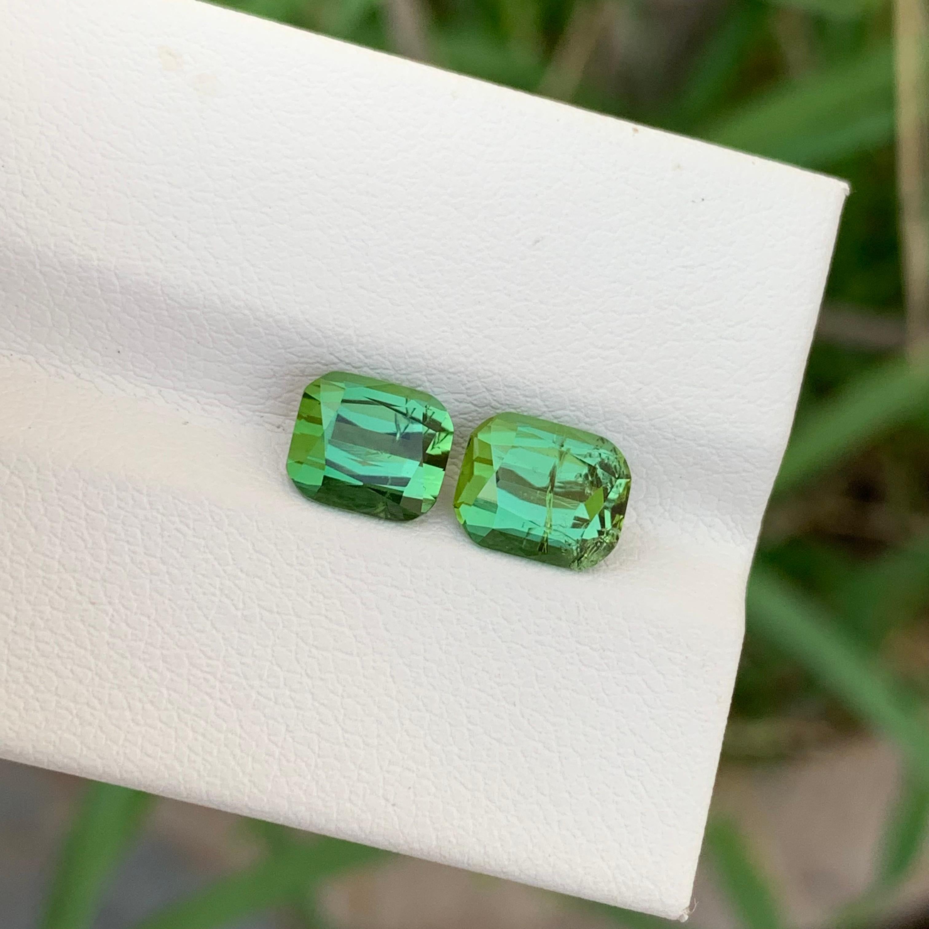 3.05 Carat Natural Loose Bright Green Tourmaline Pieces From Afghanistan Mine For Sale 5