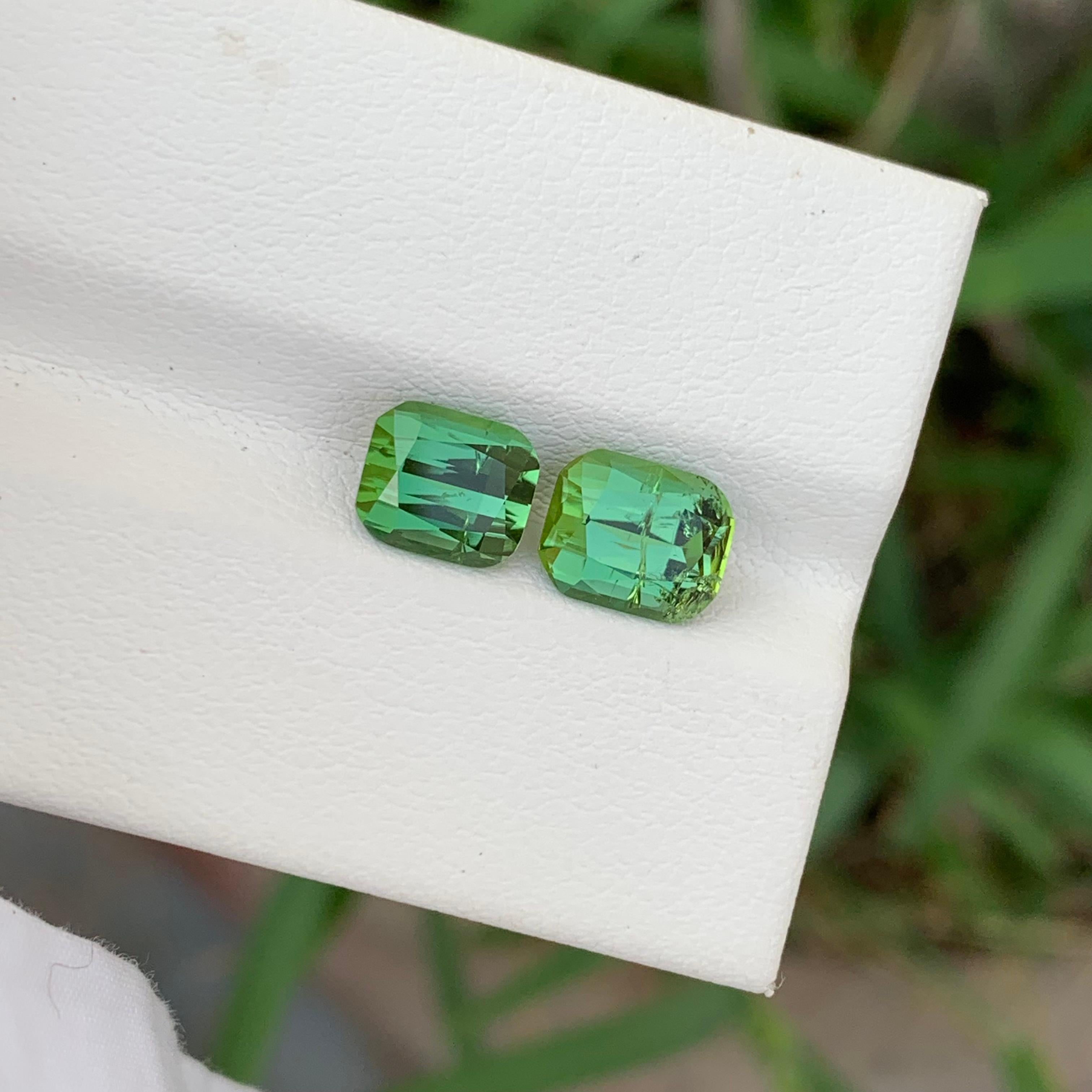 Women's or Men's 3.05 Carat Natural Loose Bright Green Tourmaline Pieces From Afghanistan Mine For Sale