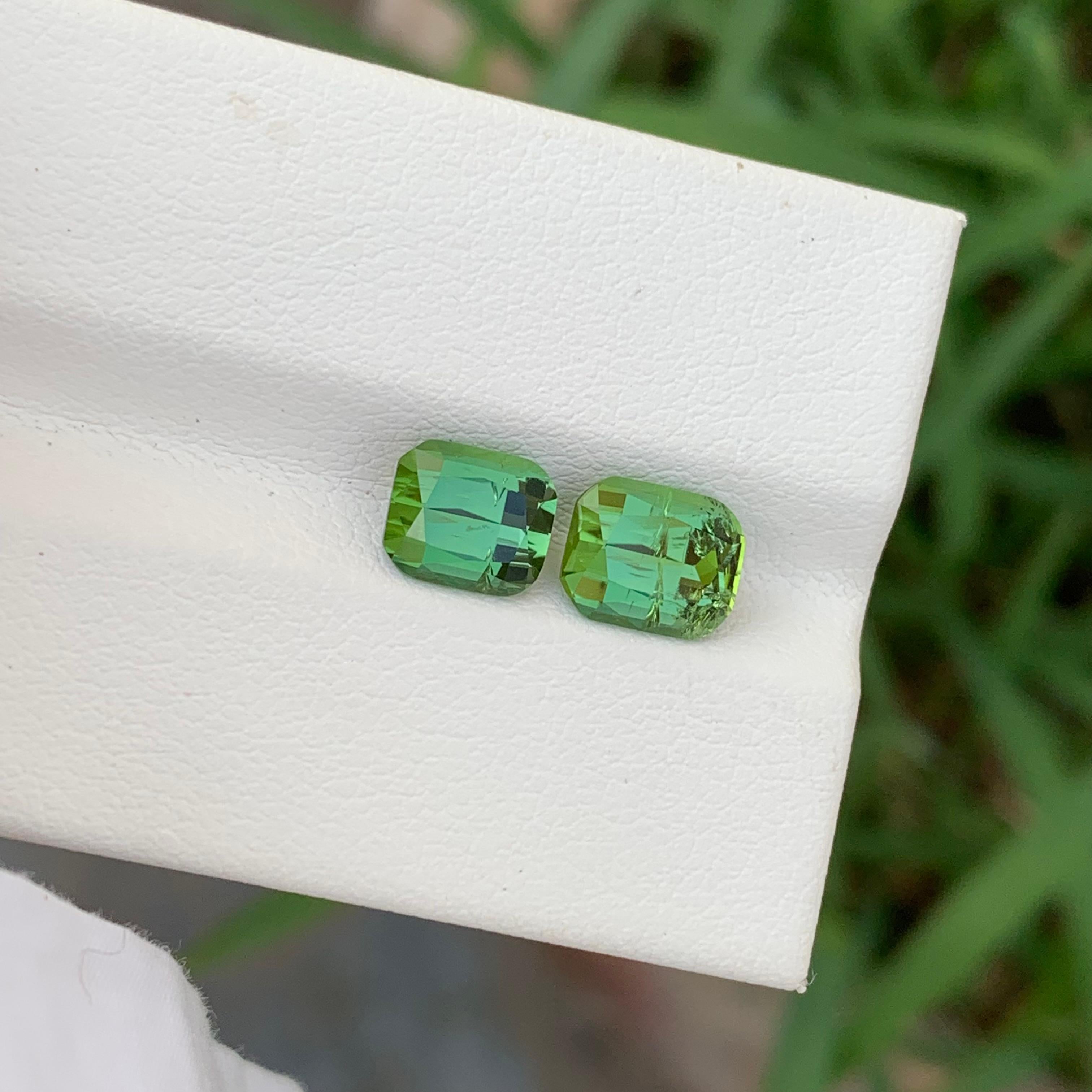 3.05 Carat Natural Loose Bright Green Tourmaline Pieces From Afghanistan Mine For Sale 1