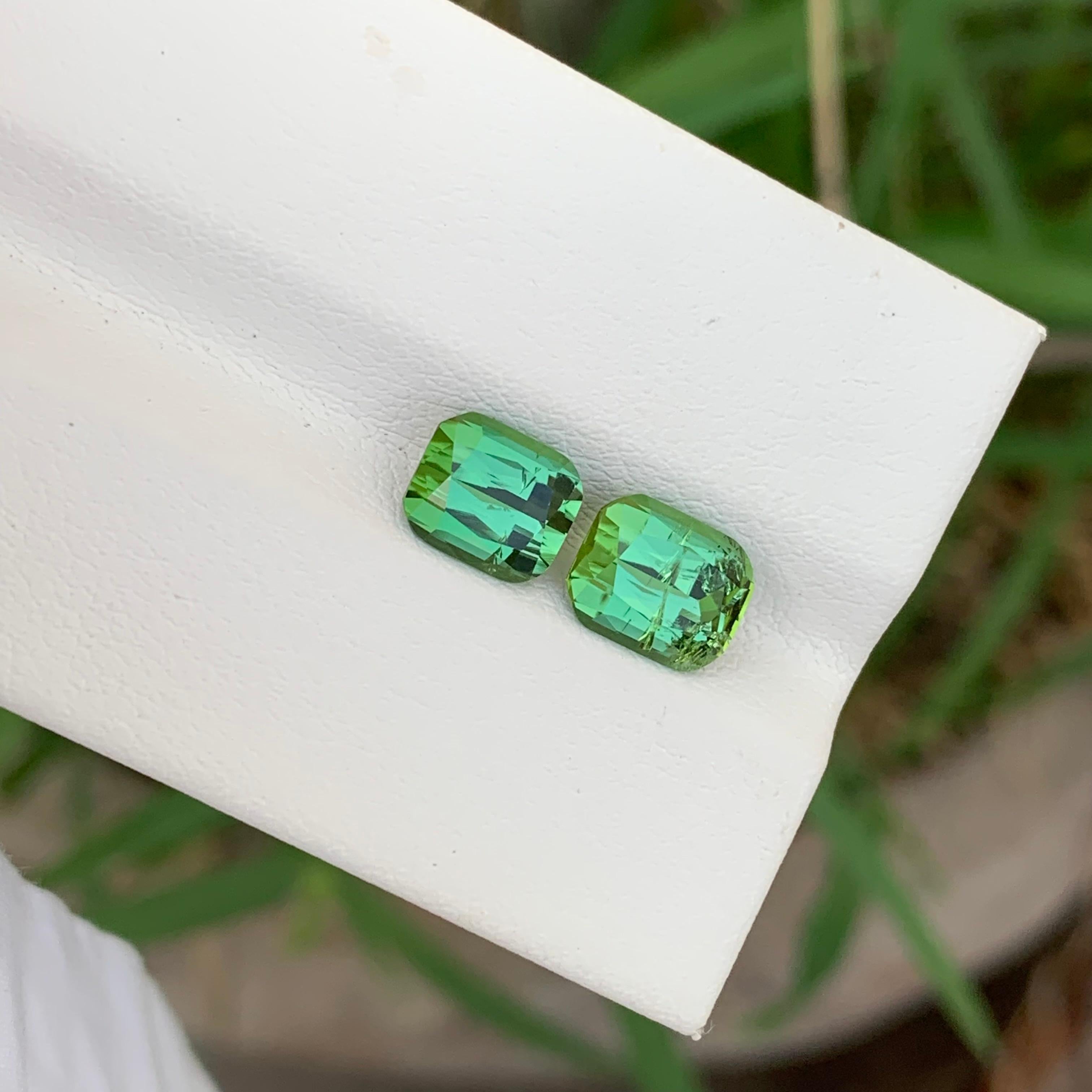 3.05 Carat Natural Loose Bright Green Tourmaline Pieces From Afghanistan Mine For Sale 2
