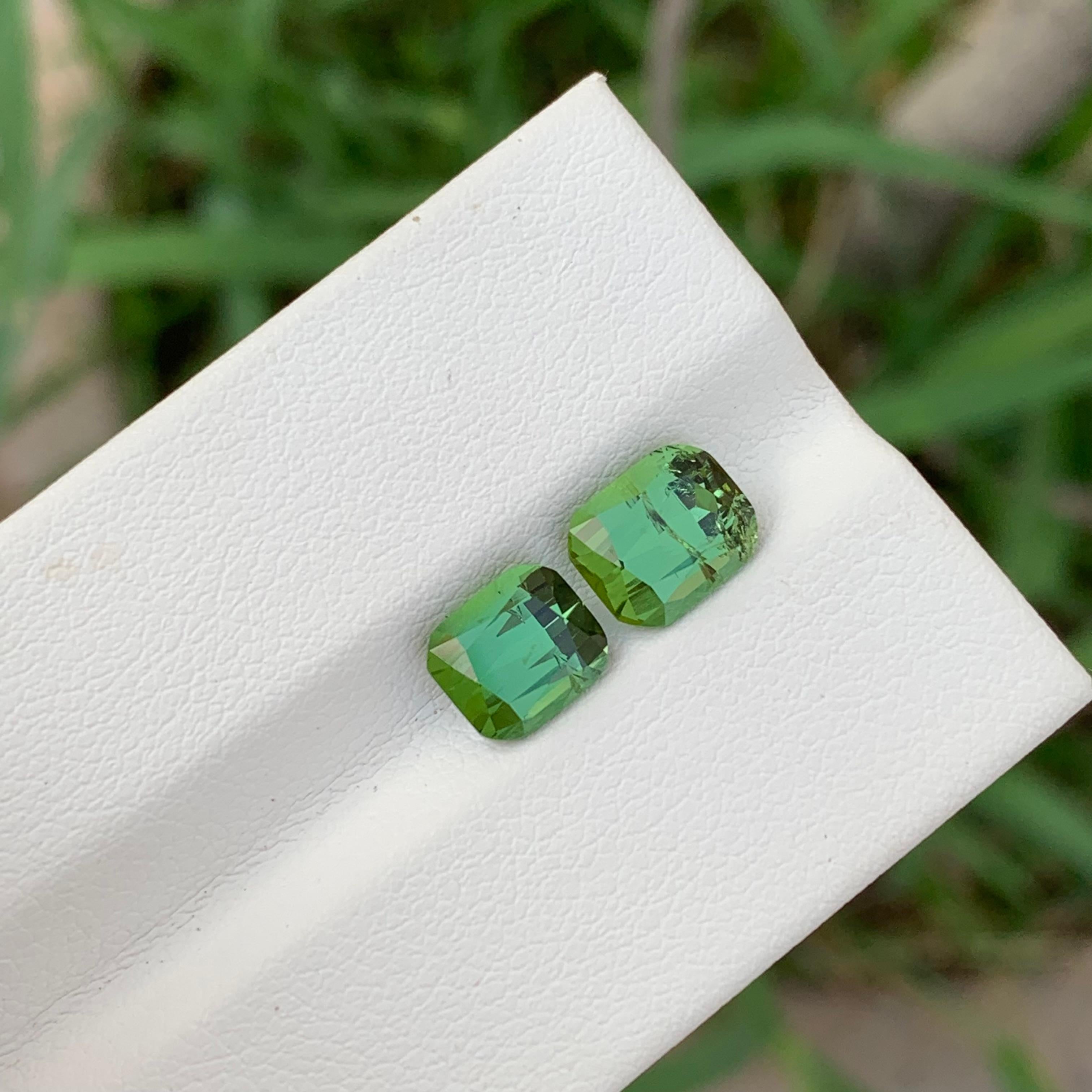 3.05 Carat Natural Loose Bright Green Tourmaline Pieces From Afghanistan Mine For Sale 3