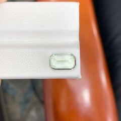 3.05 Carat Natural Loose Greenish Amethyst Stone Emerald Cut African Gemstone