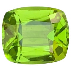 3.05 Carat Natural Loose Peridot Cushion Shape Gemstone