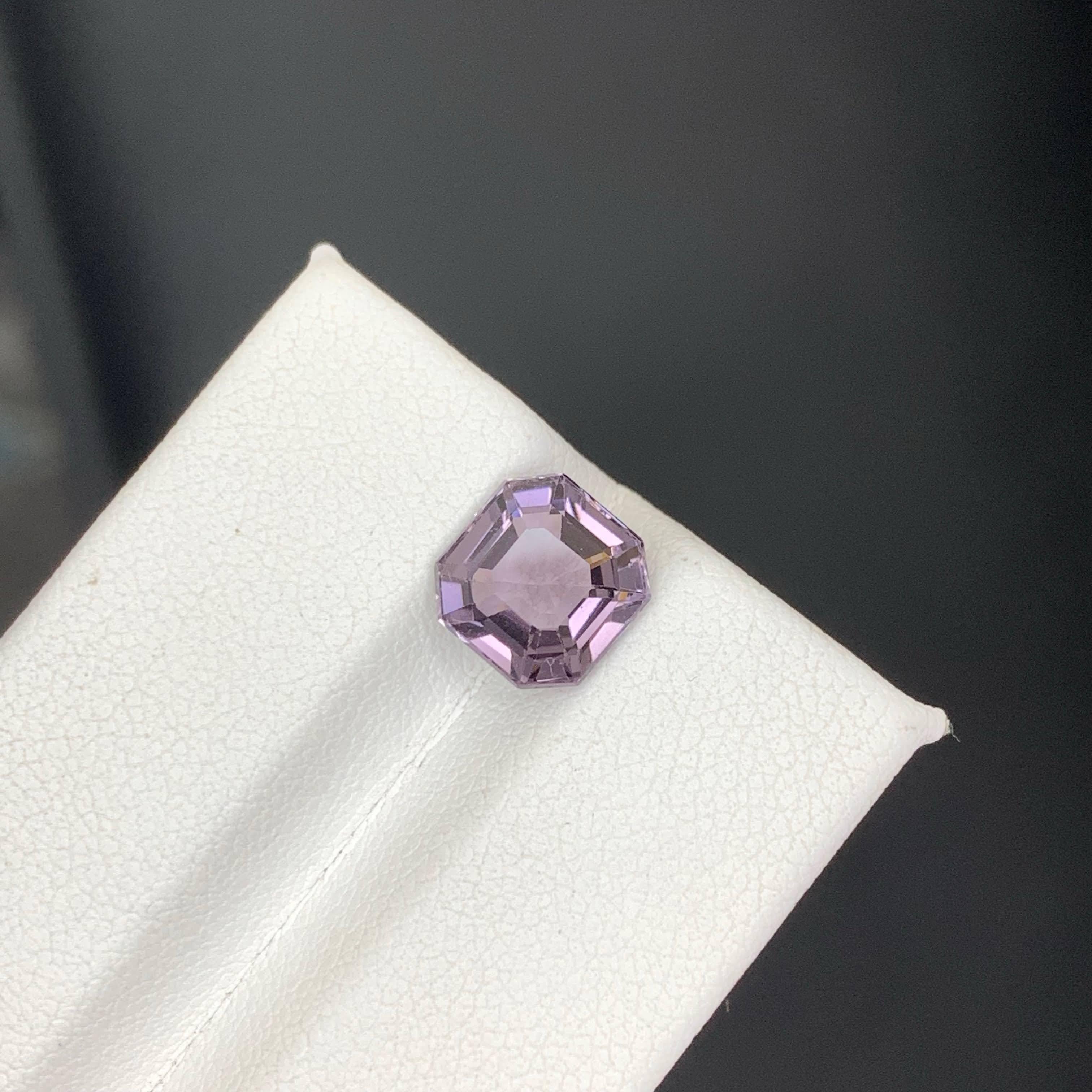 3,05 Karat Natürlicher Loser Lila Spinell Stein Asscher Schliff Tansanischer Edelstein im Angebot 4