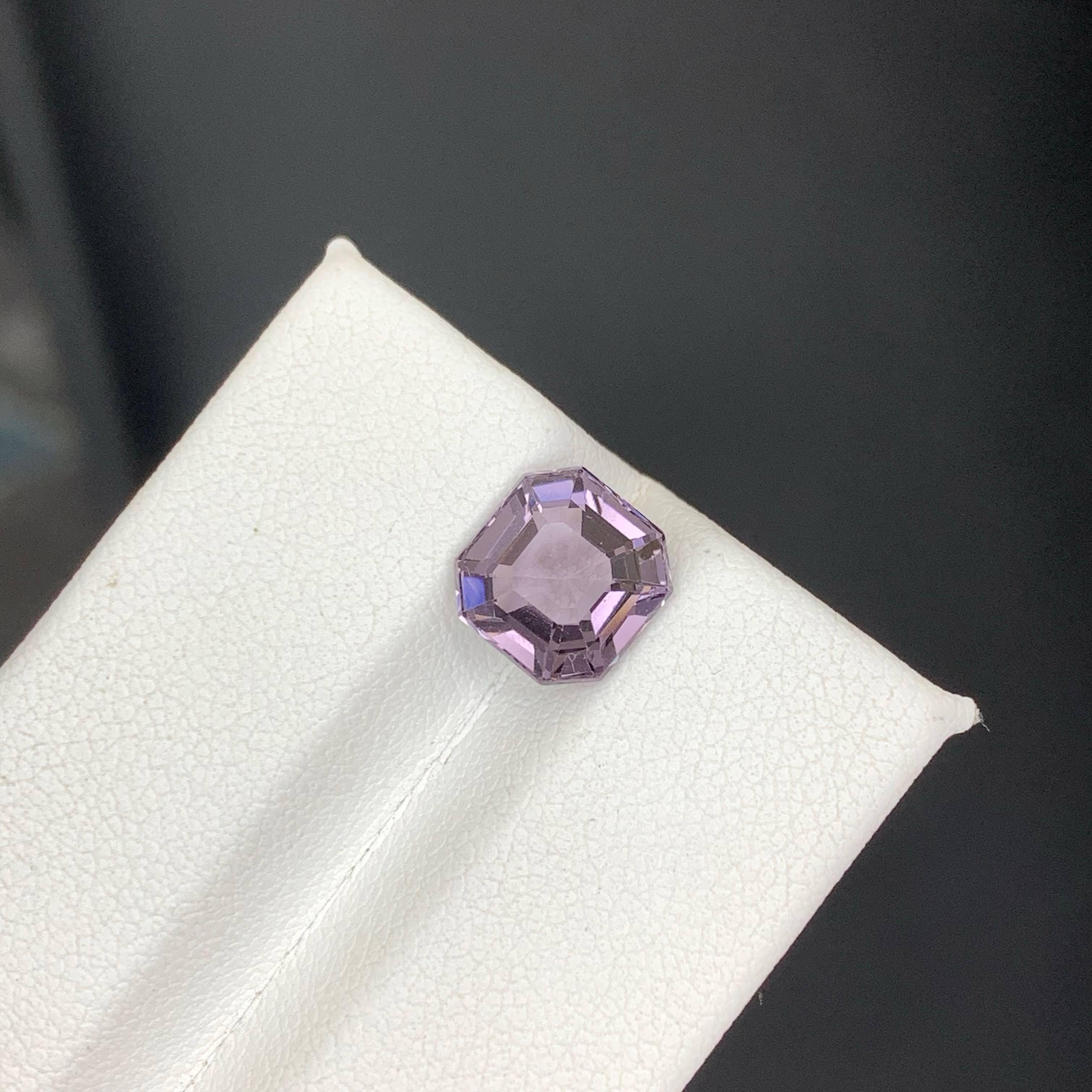 3,05 Karat Natürlicher Loser Lila Spinell Stein Asscher Schliff Tansanischer Edelstein im Angebot 5