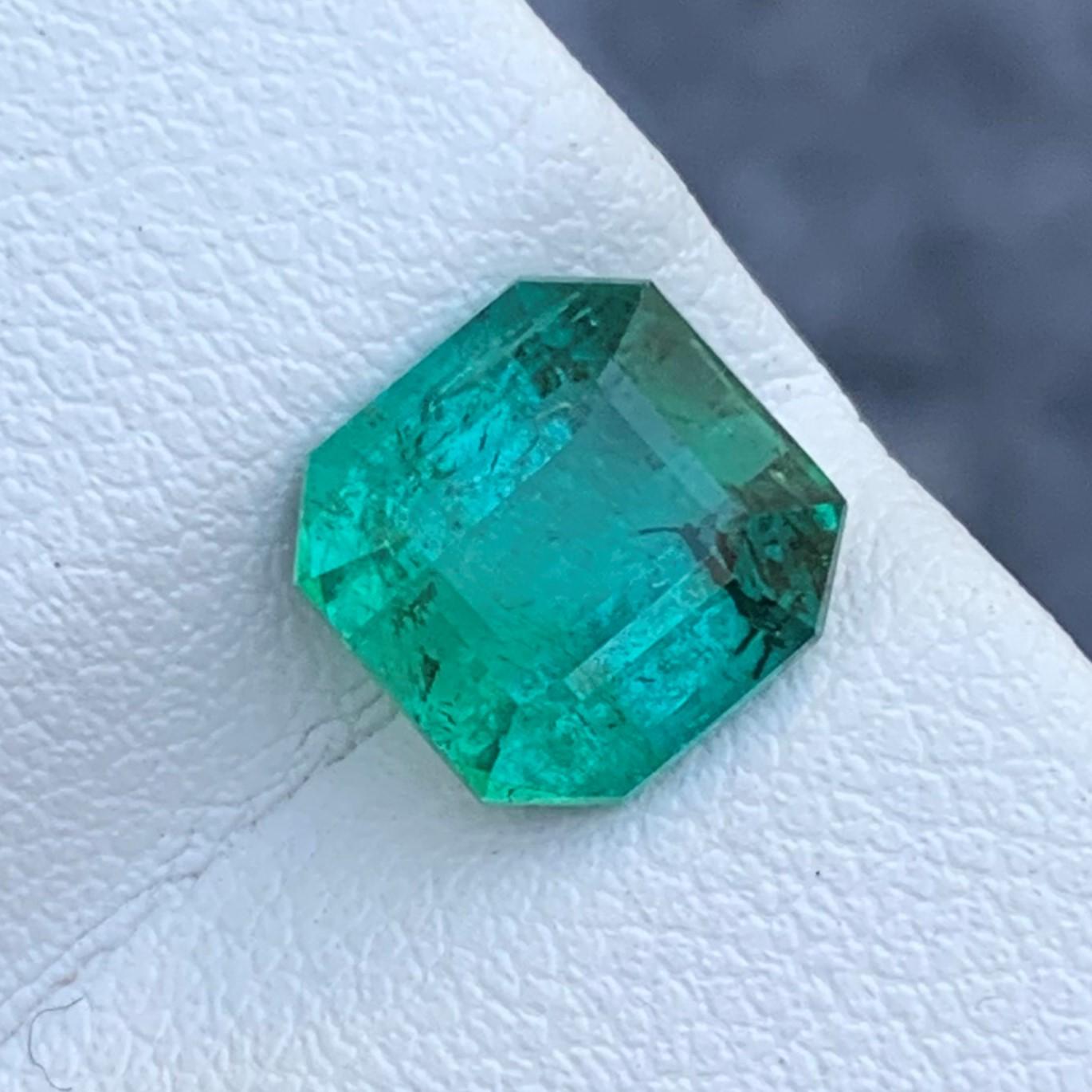 Octagon Cut 3.05 Carat Natural Loose Seafoam Tourmaline From Afghanistan Mine For Sale