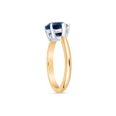 3.05 Carat Natural Pear Shaped Blue Sapphire 18k Yellow Gold & Platinum Ring